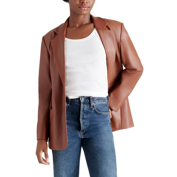 Steve Madden Ladies' Faux Leather Blazer | Brown | XLarge (NWT) - Picture 1 of 4
